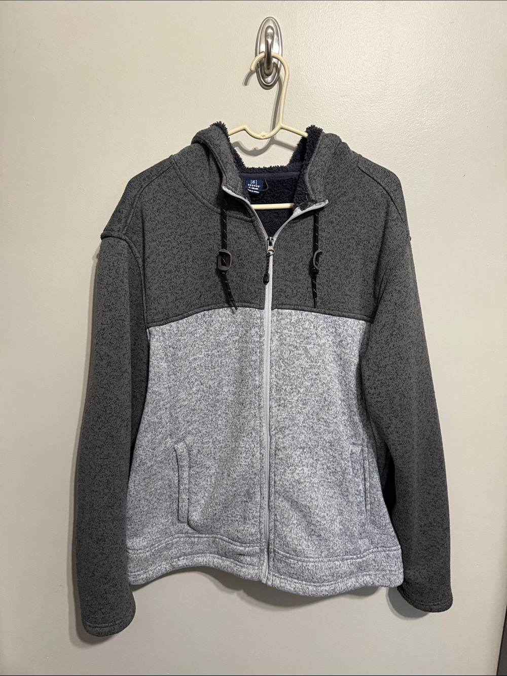 George Men's Two-Tone Gray Full-Zip Hoodie